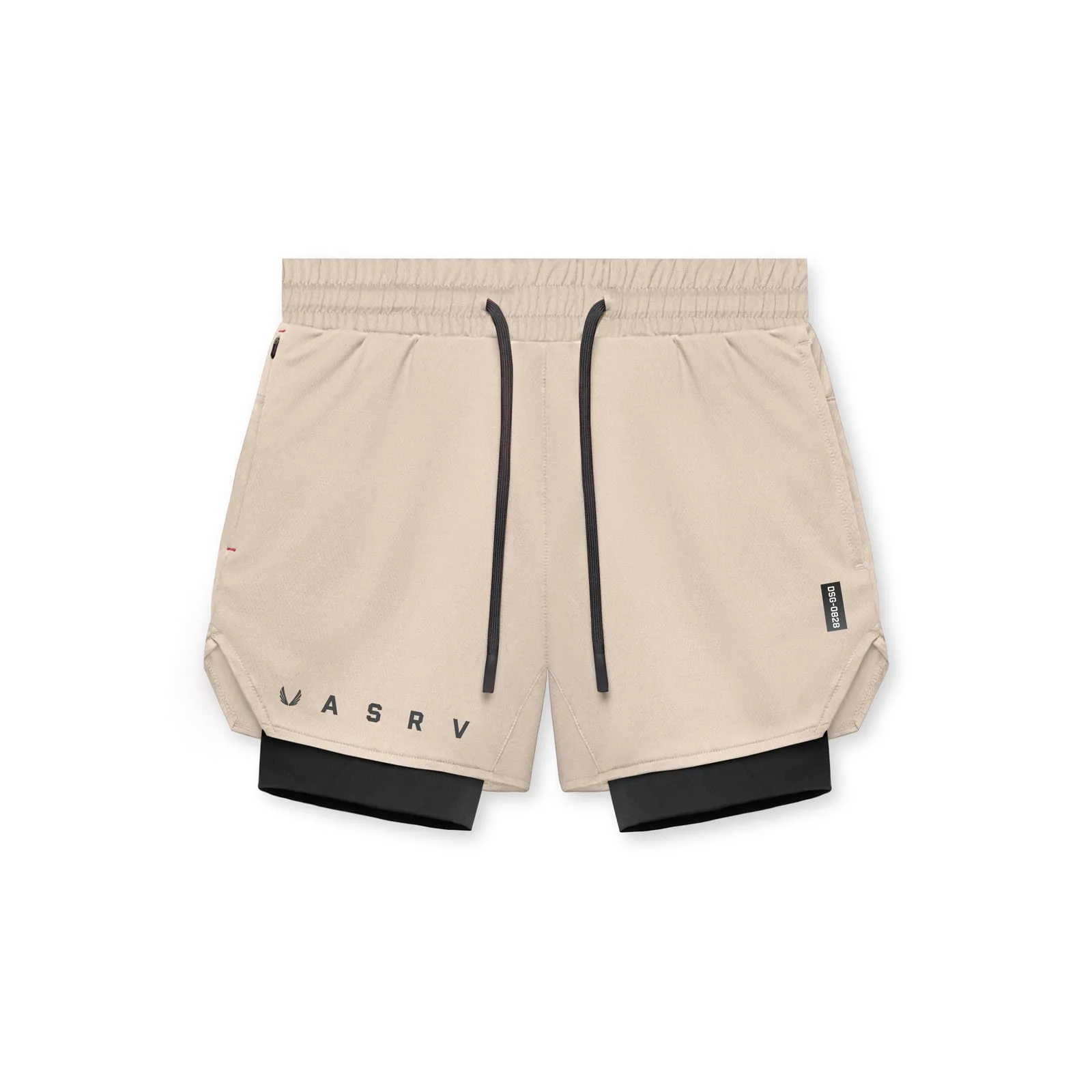 0828. AeroSilver® 5" Liner Short - Beige "Classic"/Black