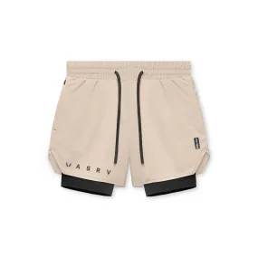 0828. AeroSilver® 5" Liner Short - Beige "Classic"/Black