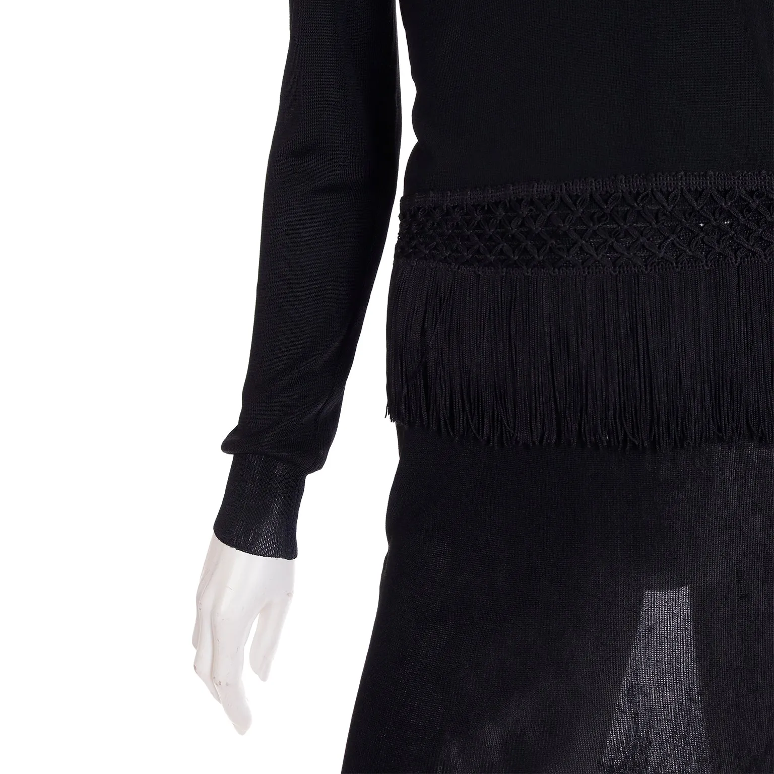 1990 Franco Moschino 2 Pc Black Fringe Dress Moschino Couture