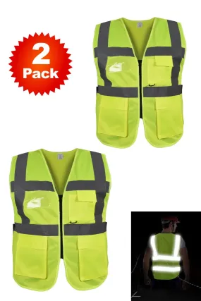 2 Pack HiVis High Visibility Safety Vest