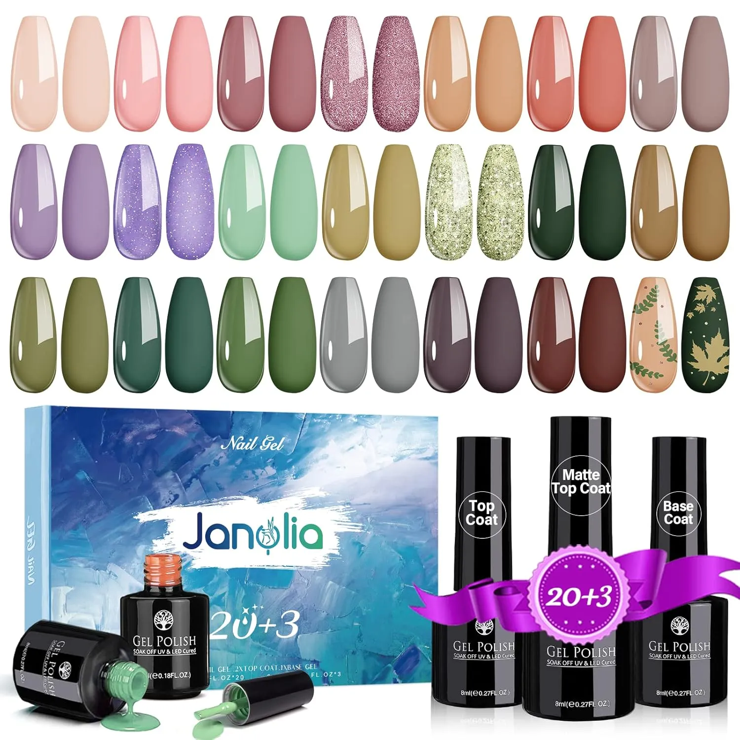 23 PCs Nail Art Acrylic Gel Nail Polish Set