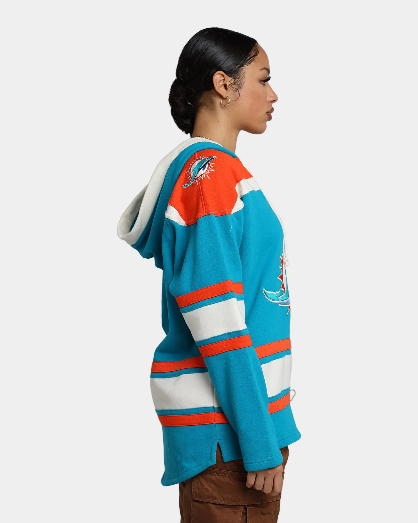 47 Brand Miami Dolphins Superior Lacer Hoodie Neptune/Orange