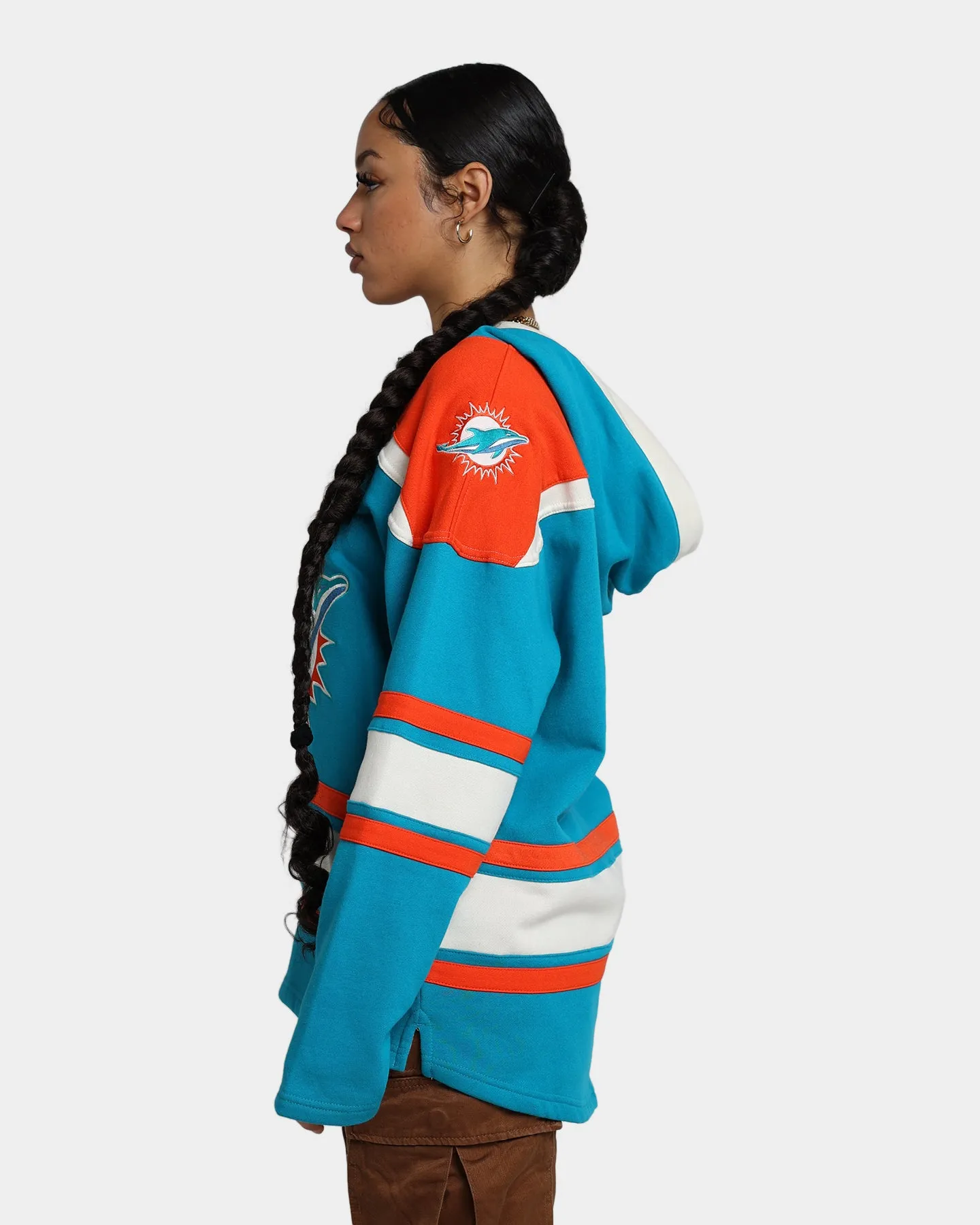 47 Brand Miami Dolphins Superior Lacer Hoodie Neptune/Orange