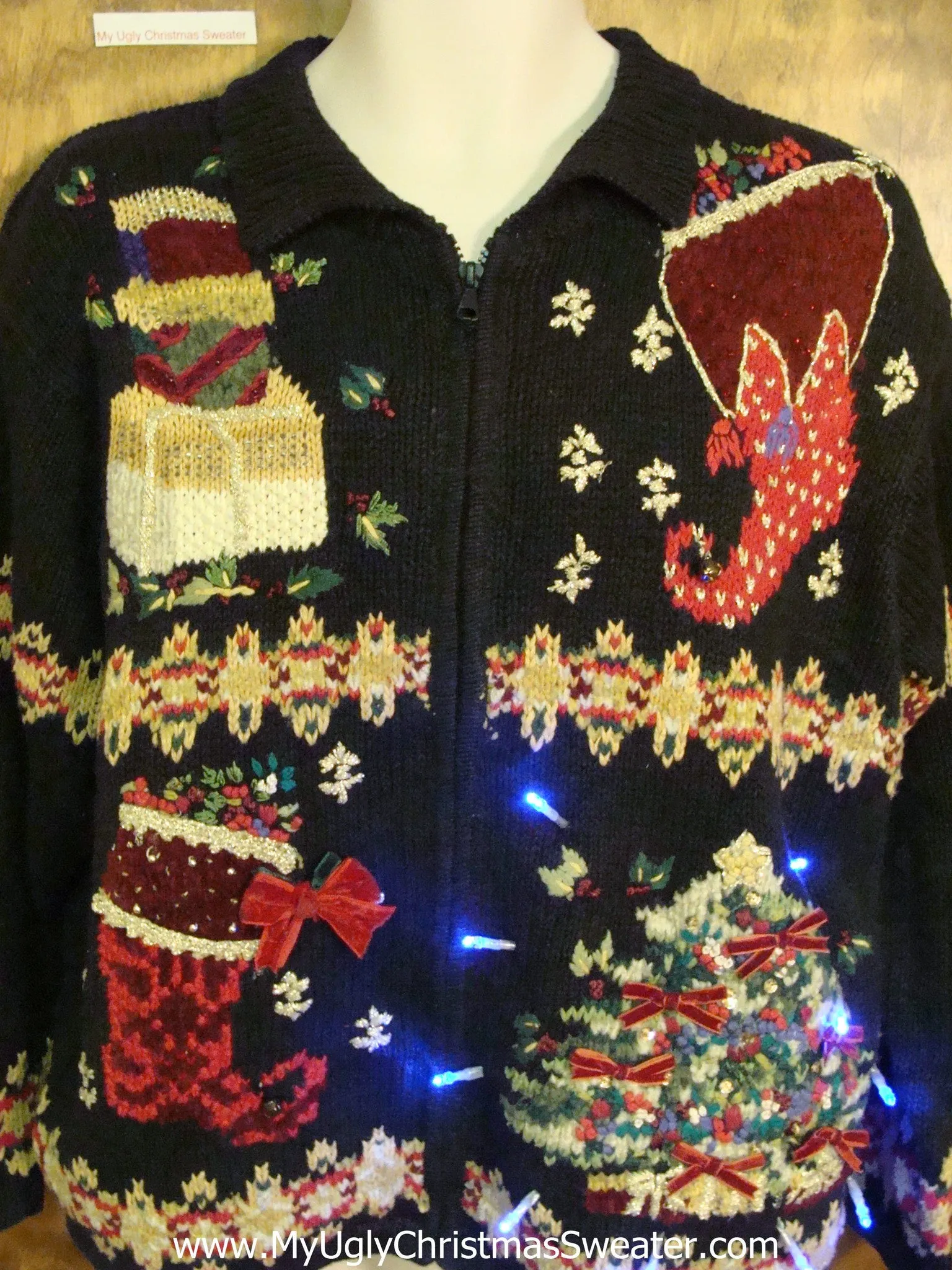 80s Horrible Mess Light Up Ugly Xmas Sweater