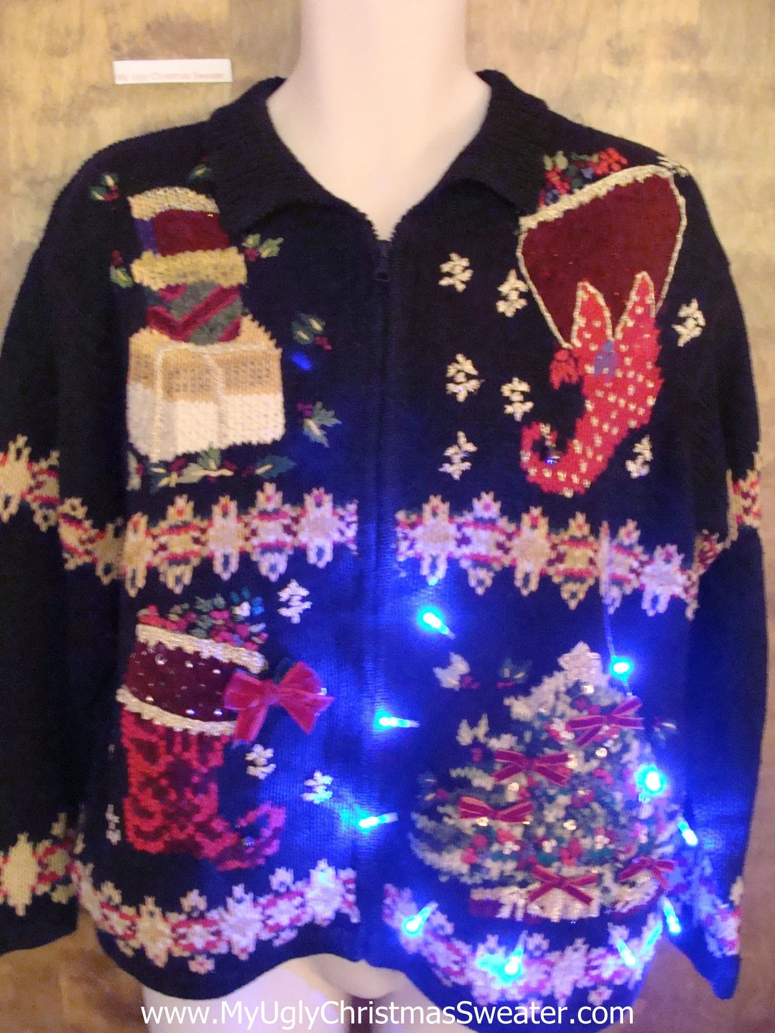 80s Horrible Mess Light Up Ugly Xmas Sweater