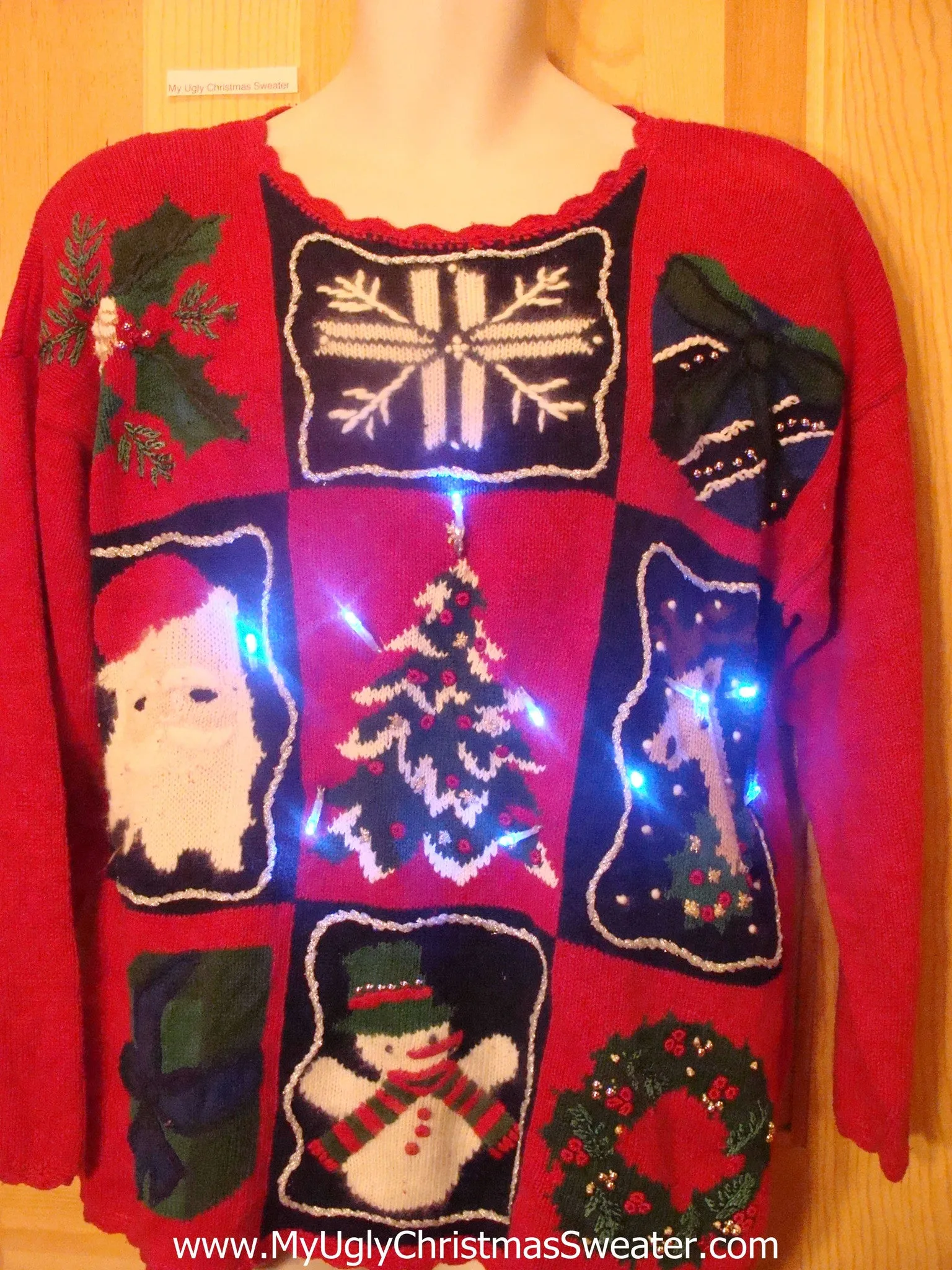 80s Reindeer Light Up Christmas Sweater