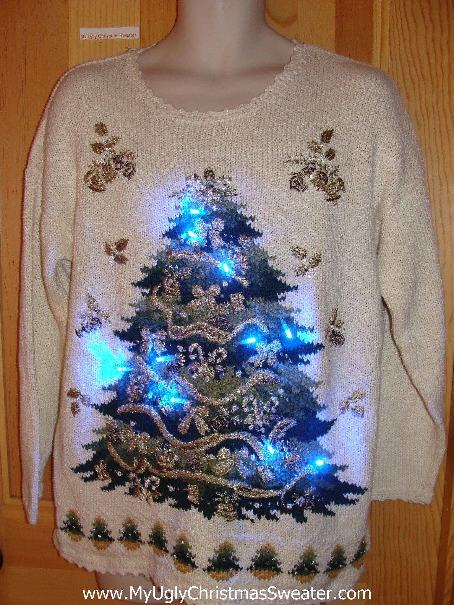 80s Style Light Up Ugly Christmas Sweater