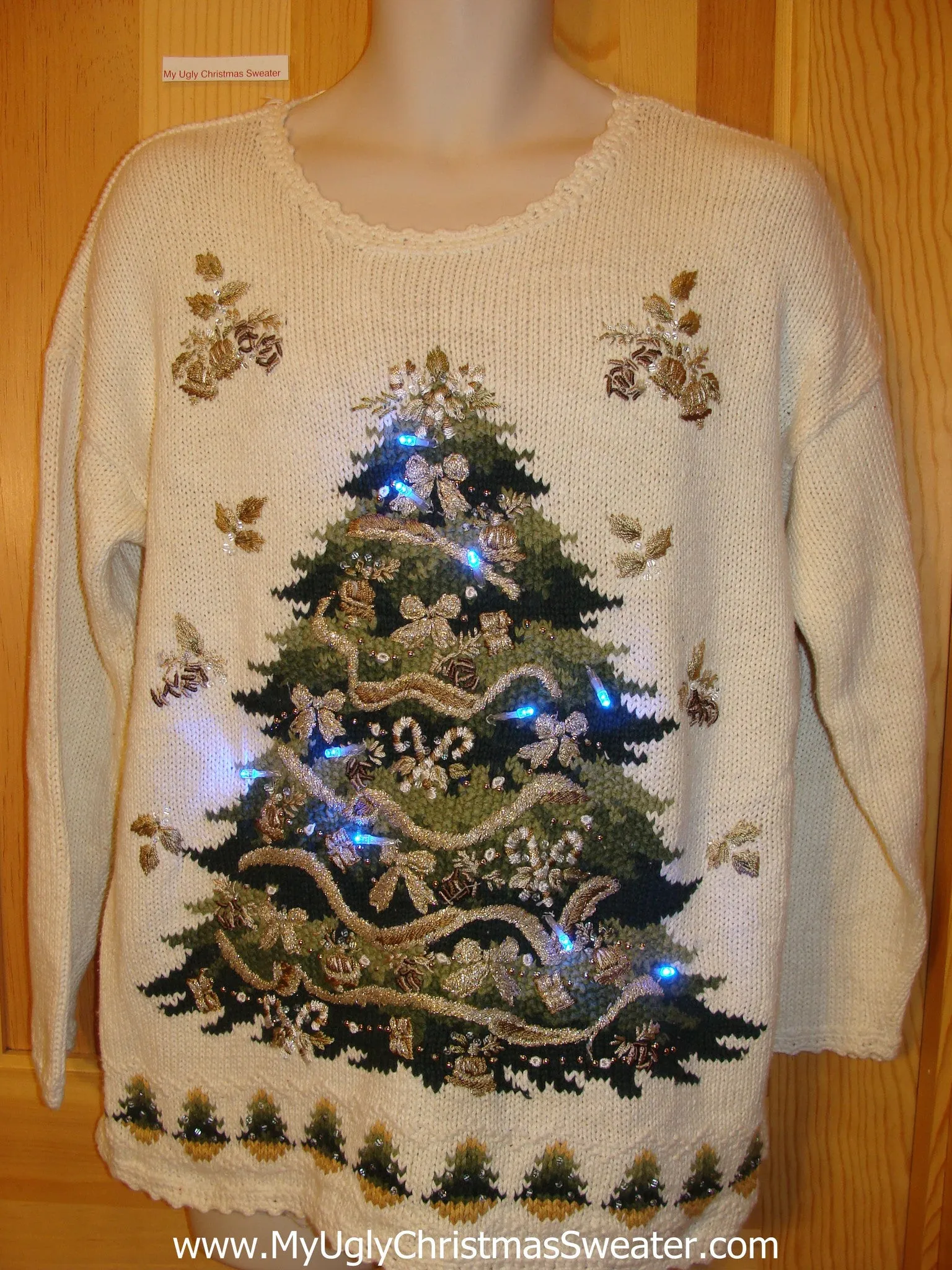 80s Style Light Up Ugly Christmas Sweater