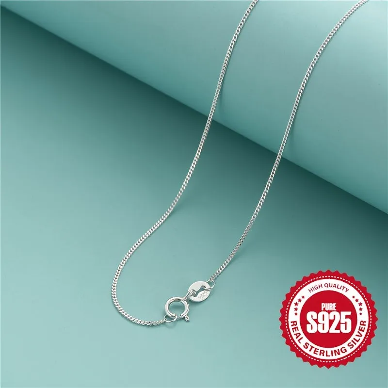 925 Sterling Silver Simple Chain Necklace Minimalist Style Hypoallergenic Chain Neck Jewelry