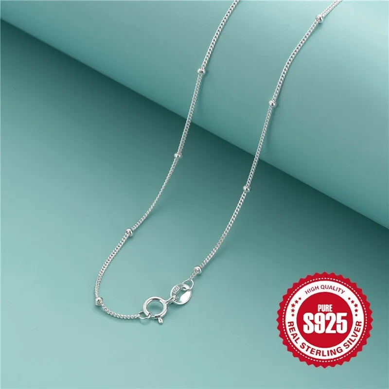 925 Sterling Silver Simple Chain Necklace Minimalist Style Hypoallergenic Chain Neck Jewelry