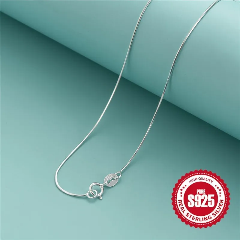 925 Sterling Silver Simple Chain Necklace Minimalist Style Hypoallergenic Chain Neck Jewelry