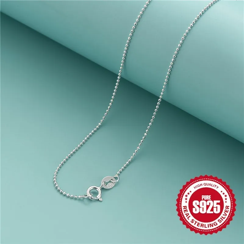 925 Sterling Silver Simple Chain Necklace Minimalist Style Hypoallergenic Chain Neck Jewelry