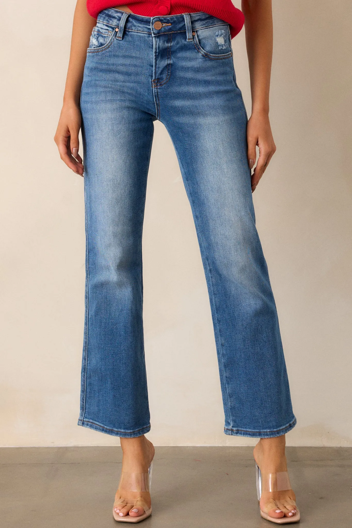 A Little Extra Medium Wash Straight Leg Jeans