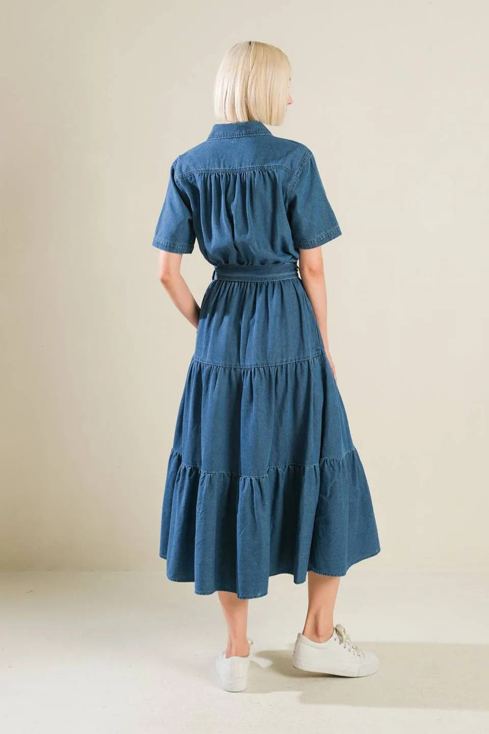 ABSOLUTE EDGE DENIM MIDI DRESS