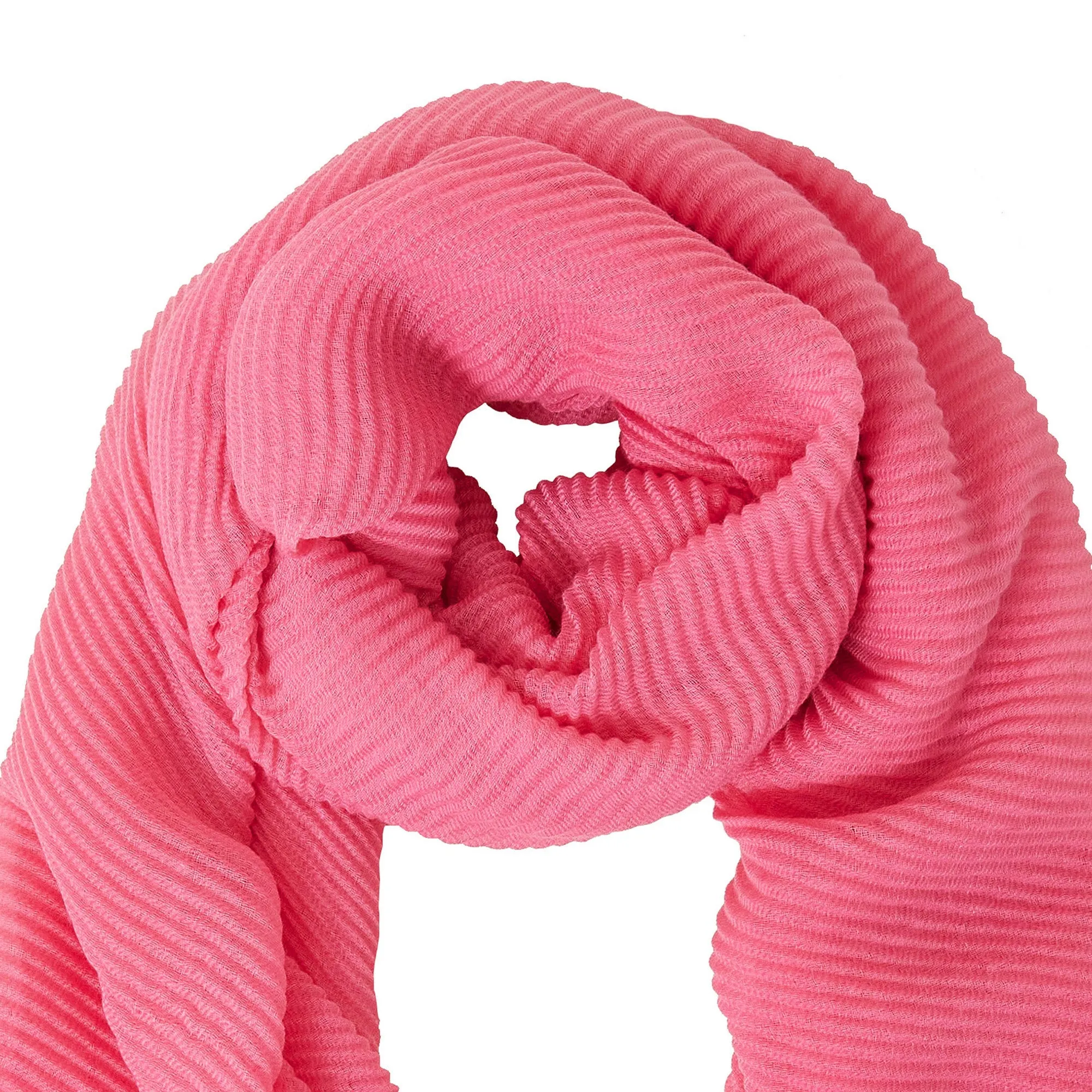 Accessorize London Women's Pink Lightweight Pleat Scarf