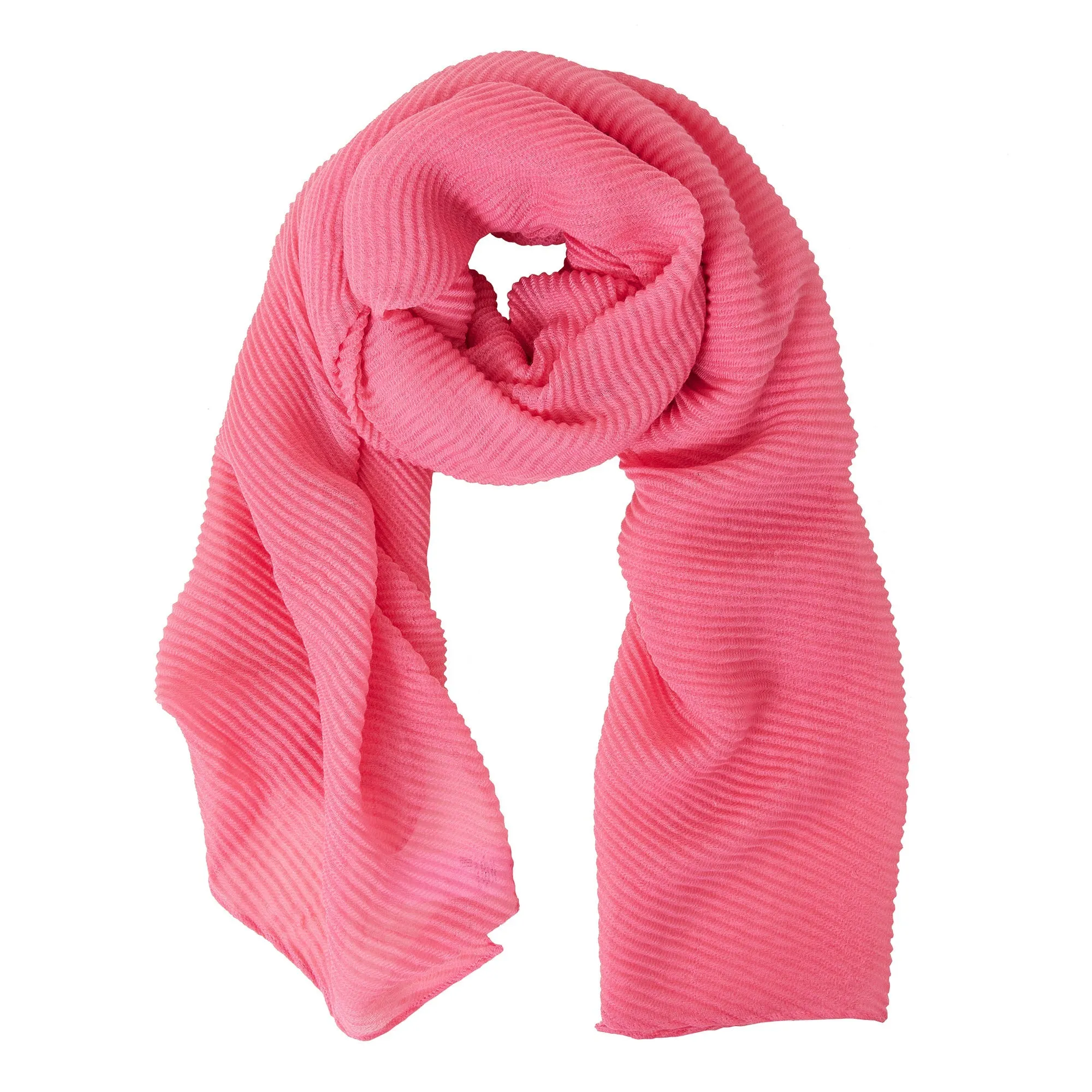 Accessorize London Women's Pink Lightweight Pleat Scarf