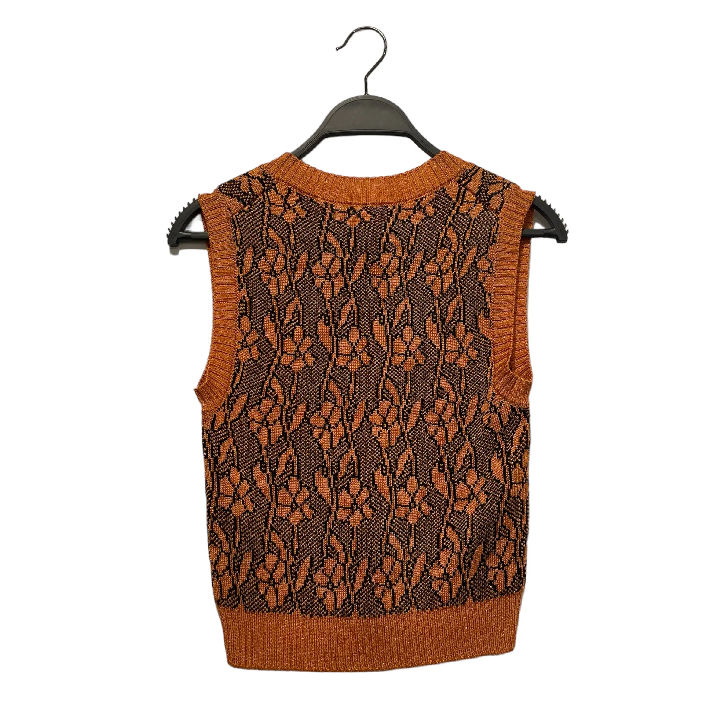 Acne Studios/Knitted Vest/XS/Floral Pattern/ORN/FLOWER-JACQUARD VEST