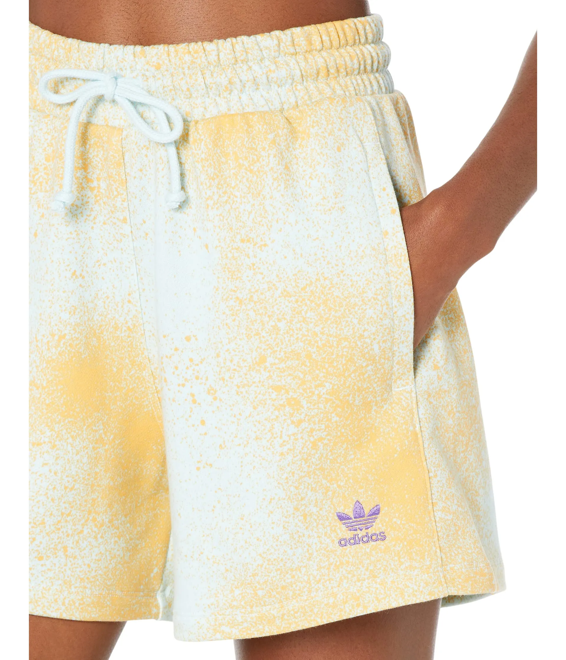 Adidas Originals AdiColor Beach Vibes AOP Boyfriend Shorts, orange/white