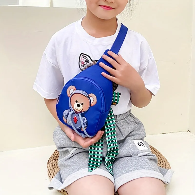 Adorable Lightweight Bear Messenger Bag for Children - Adjustable Strap, Zippered Coin Purse, Ideal for Travel & Gifts