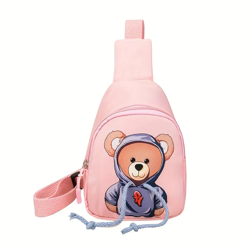 Adorable Lightweight Bear Messenger Bag for Children - Adjustable Strap, Zippered Coin Purse, Ideal for Travel & Gifts