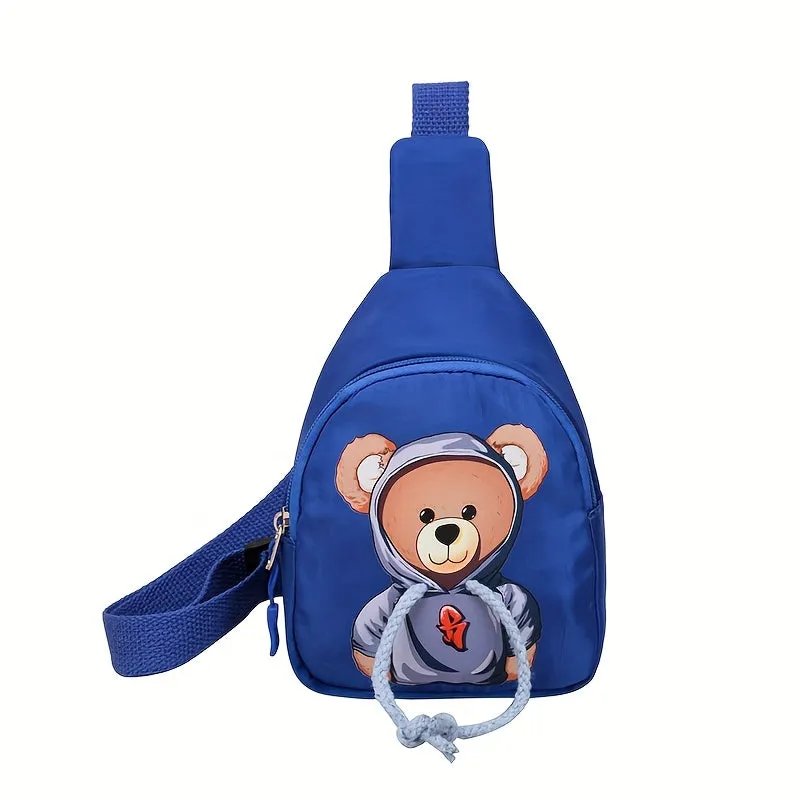 Adorable Lightweight Bear Messenger Bag for Children - Adjustable Strap, Zippered Coin Purse, Ideal for Travel & Gifts