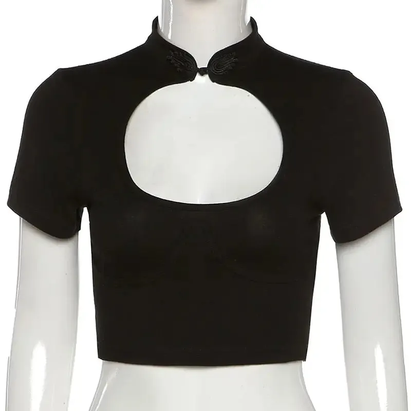 Aesthetic Hollow Navel Crop Top