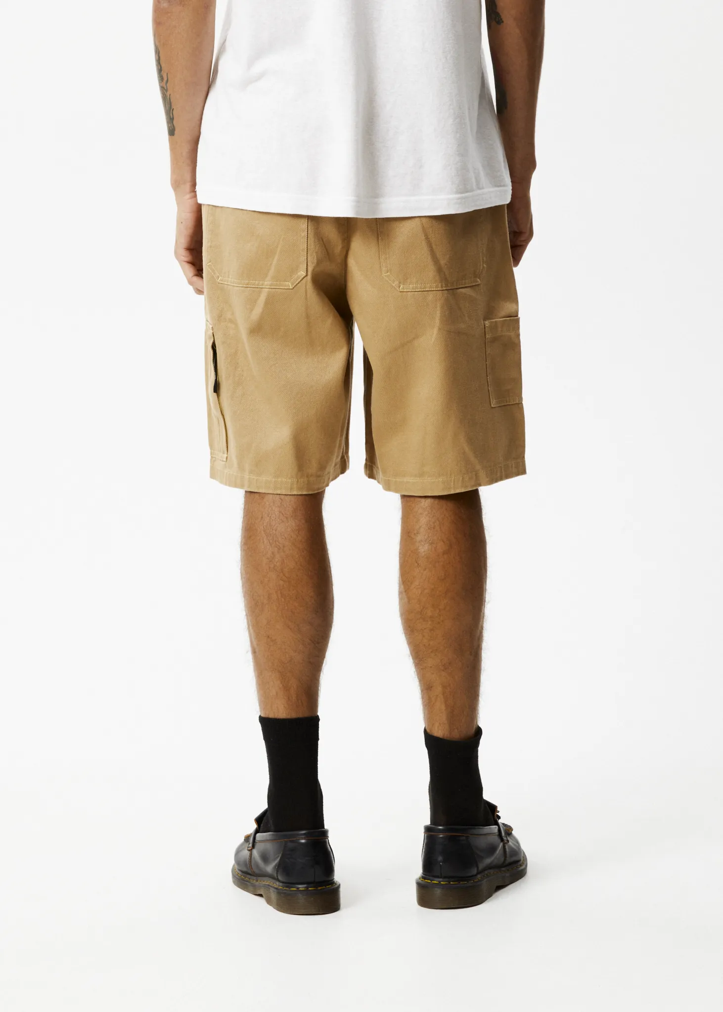 AFENDS Mens Sleepy Hollow - Twill Carpenter Shorts - Tan