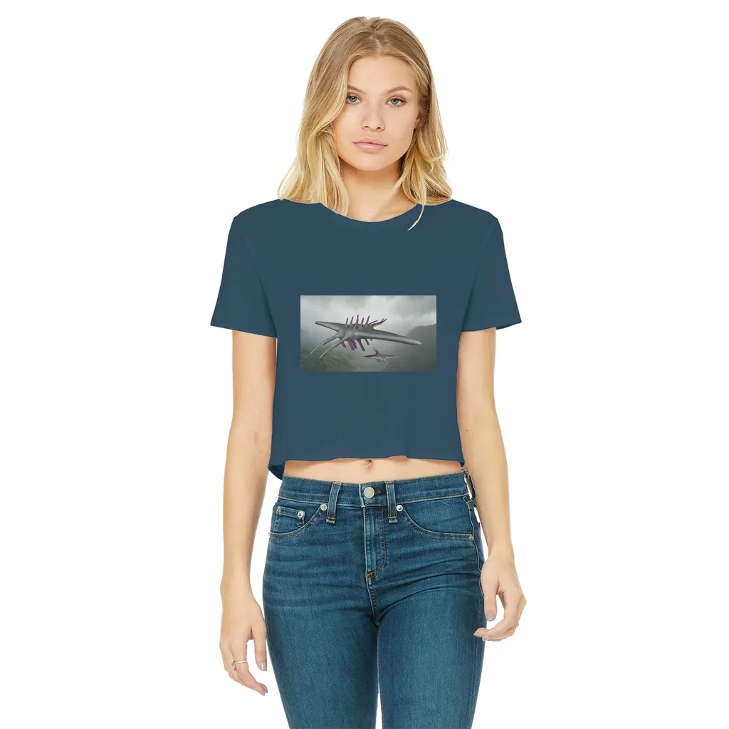 Alpha Creature Classic Women's Cropped Raw Edge T-Shirt