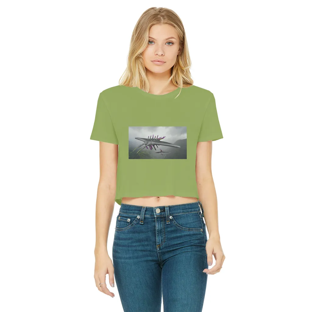 Alpha Creature Classic Women's Cropped Raw Edge T-Shirt