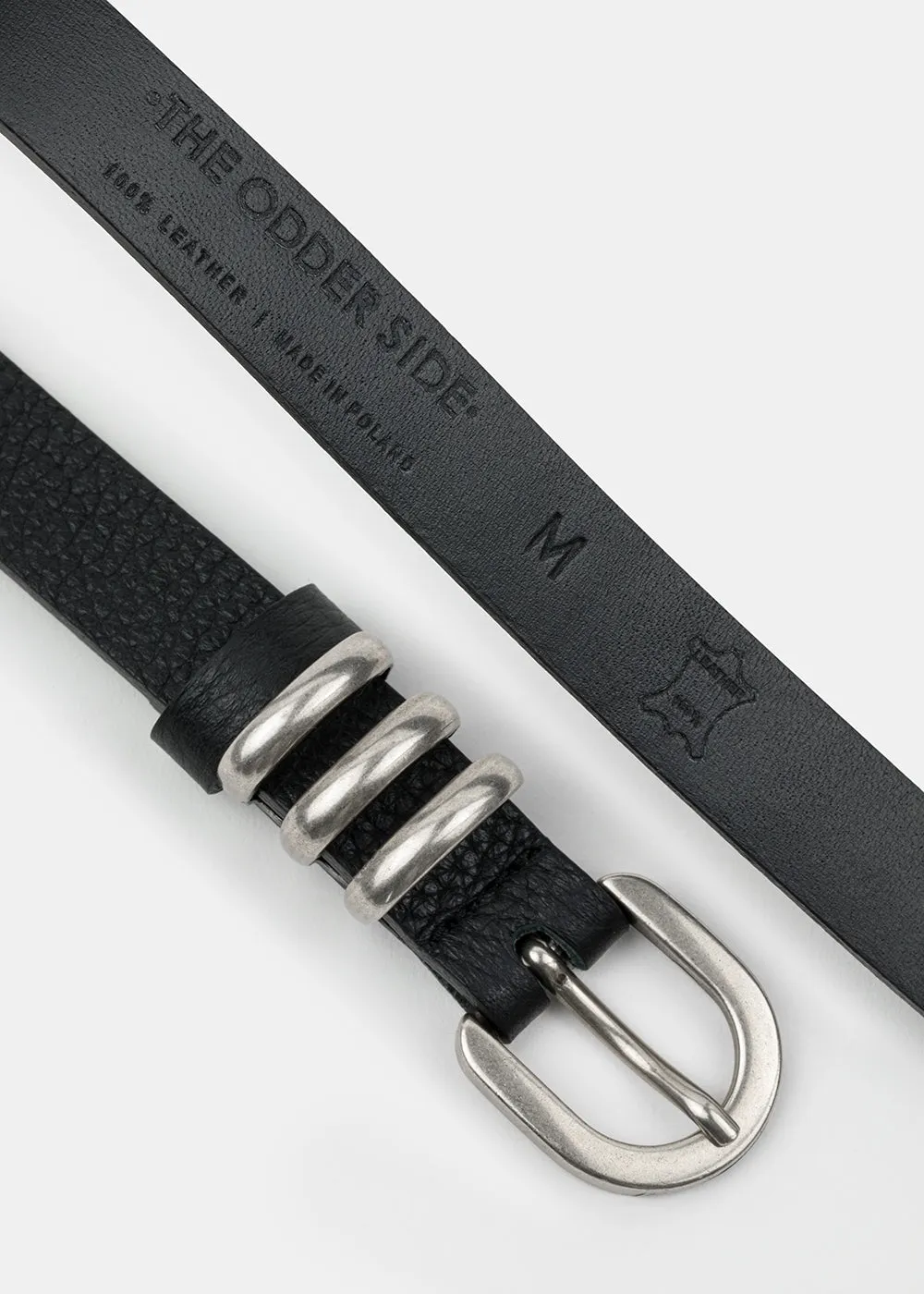 ALWAYS LEATHER BELT BLACK/SILVER