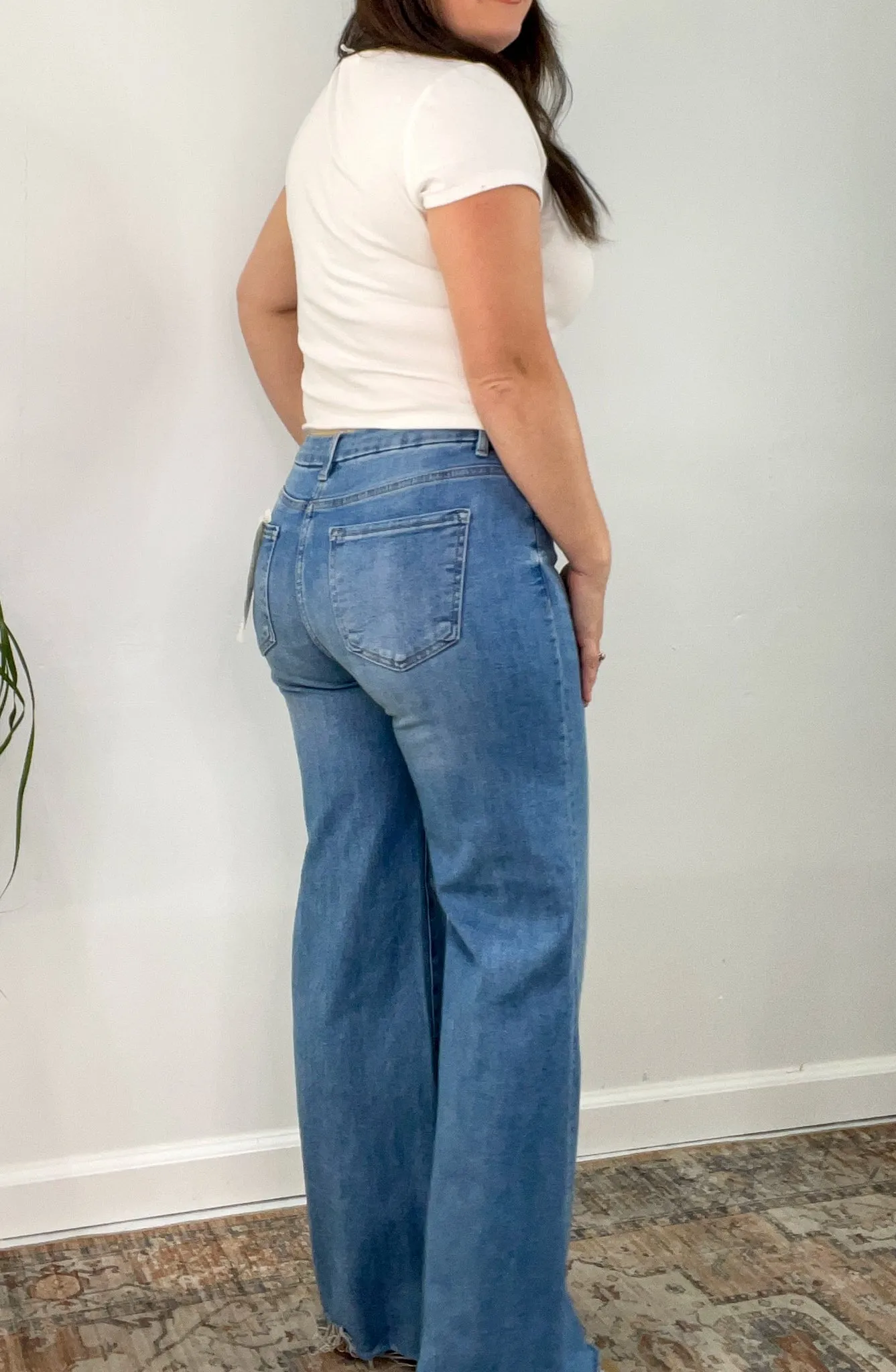 American Classic Tummy Control Wide Leg Jeans | Risen