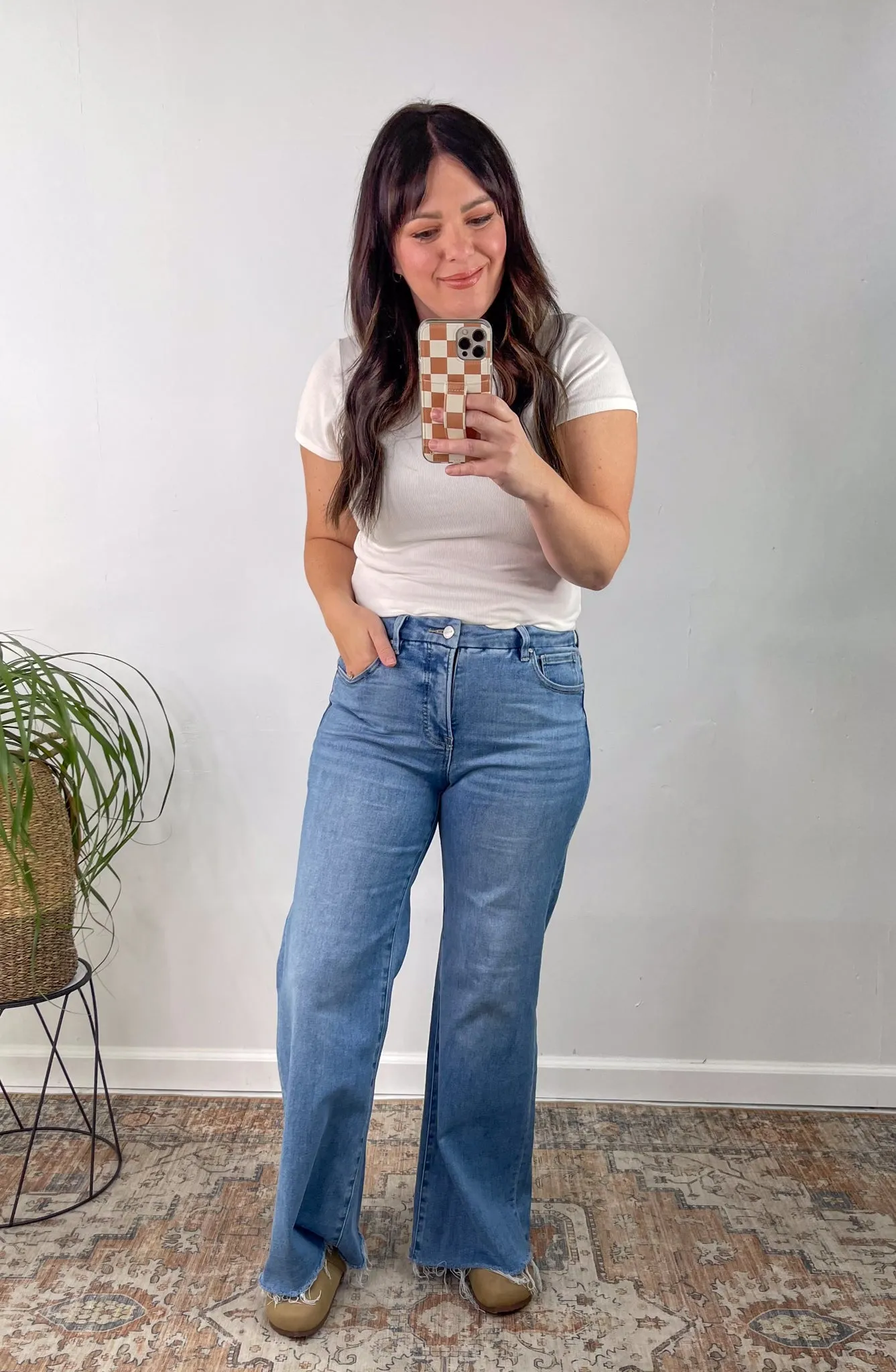 American Classic Tummy Control Wide Leg Jeans | Risen