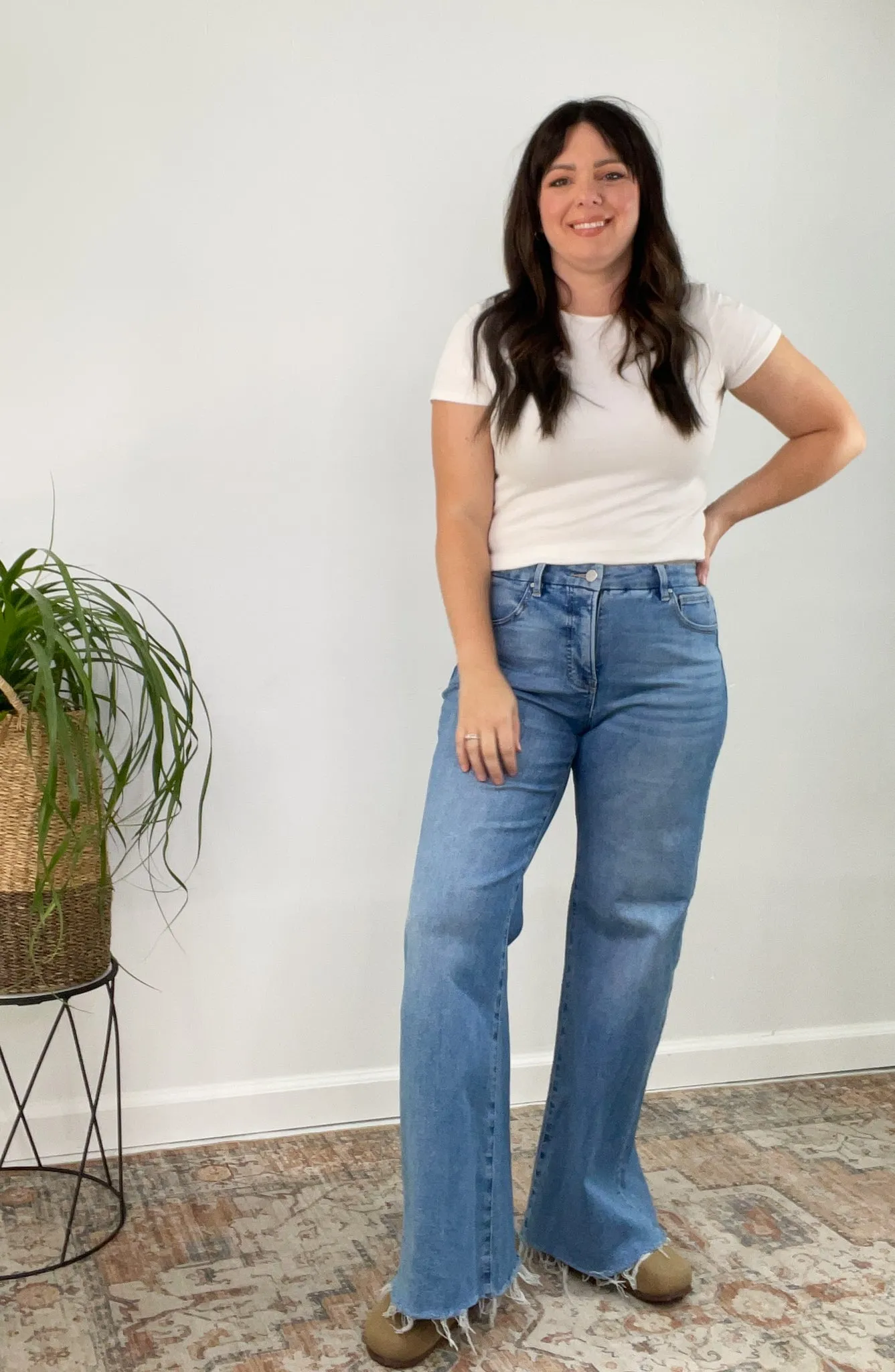 American Classic Tummy Control Wide Leg Jeans | Risen