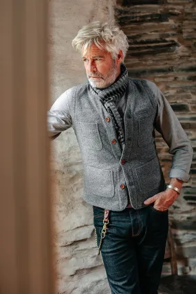 &SONS Drifter Wool Vest / Waistcoat Grey