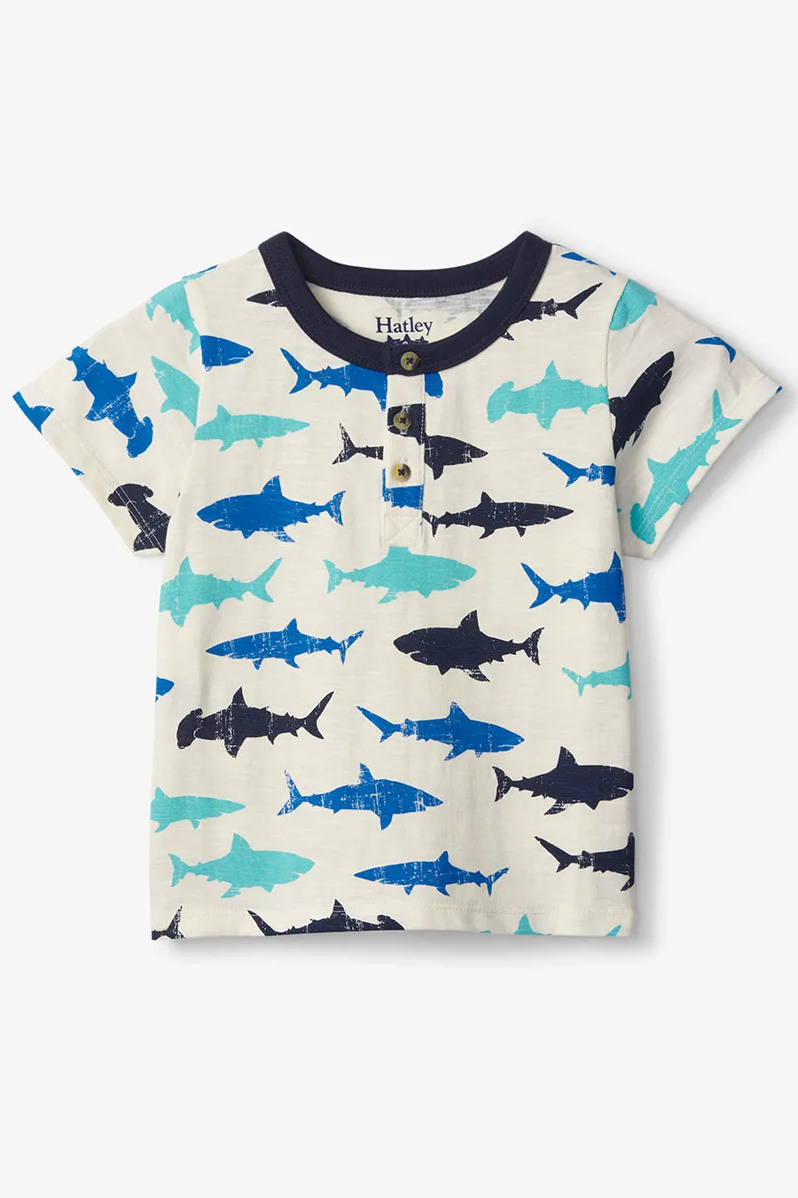 Baby Boy Shirt Hatley Sea Sharks Henley