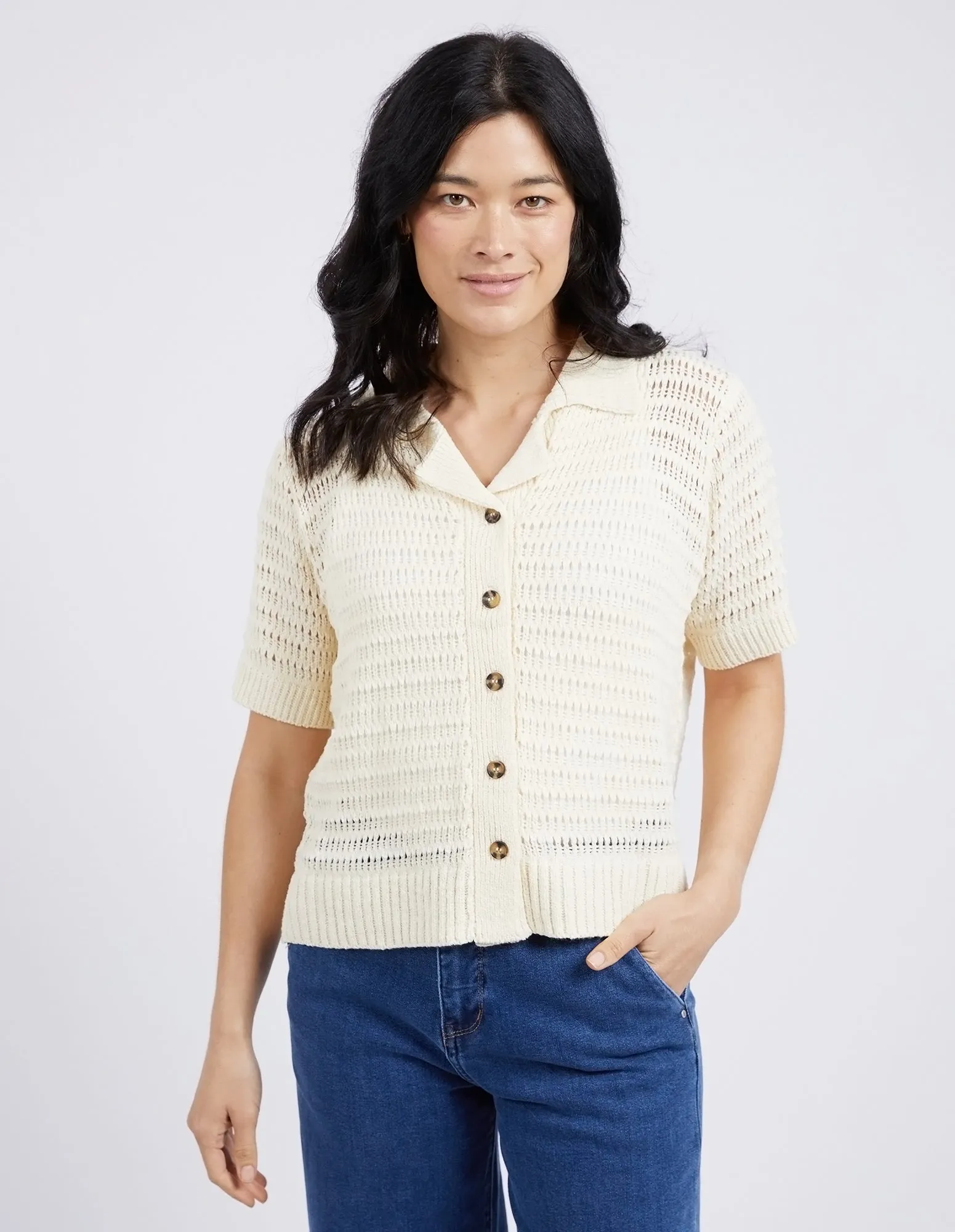 Bay Knit Shirt Pearl