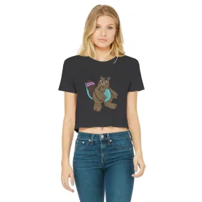 Beachu Classic Women's Cropped Raw Edge T-Shirt