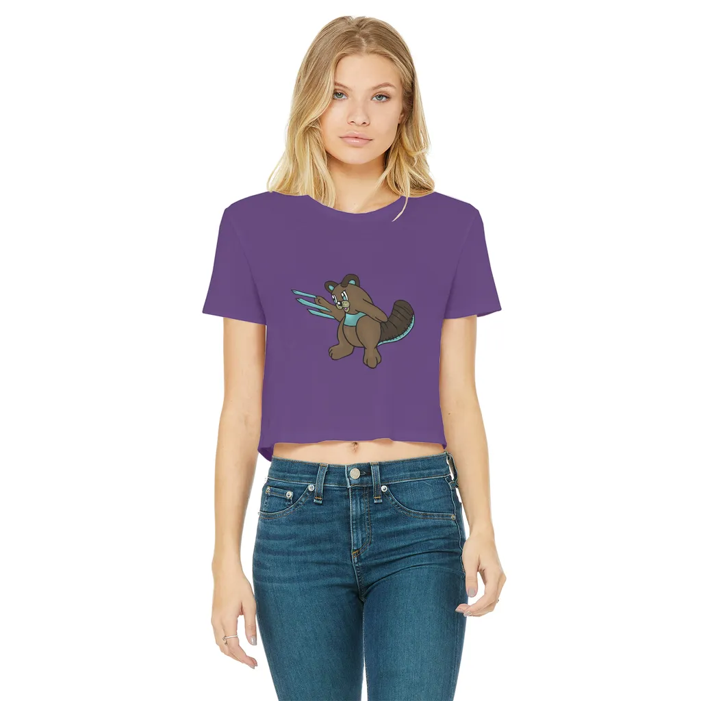 Beaveice Classic Women's Cropped Raw Edge T-Shirt