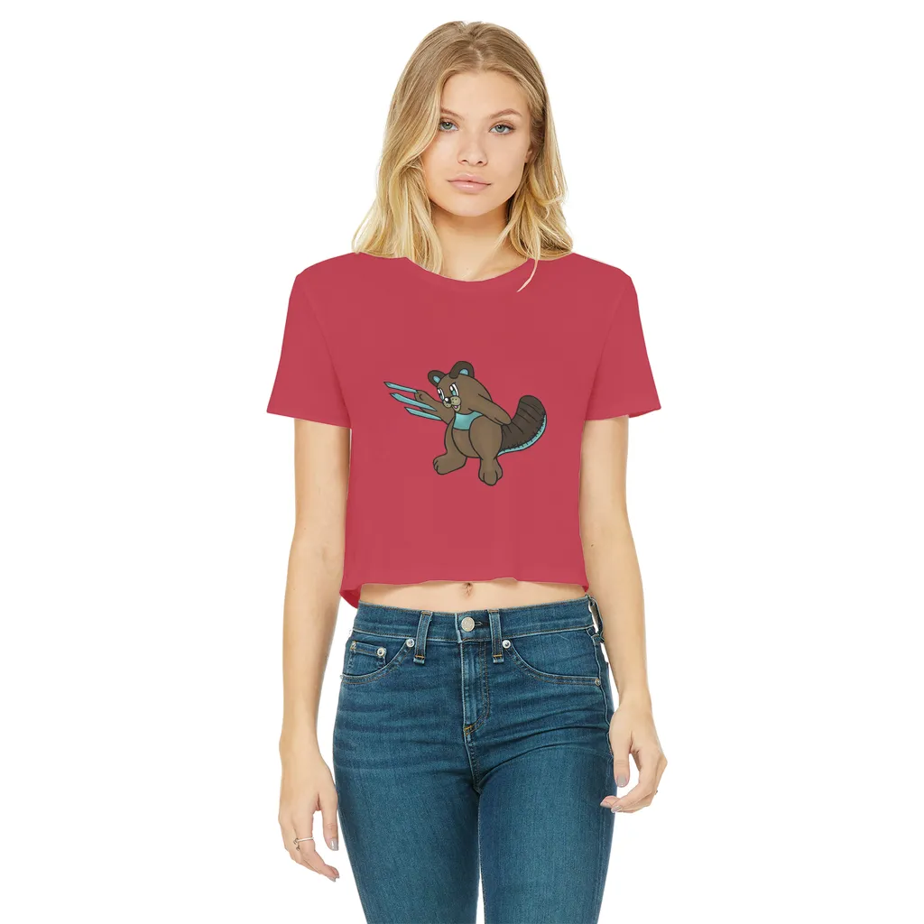 Beaveice Classic Women's Cropped Raw Edge T-Shirt