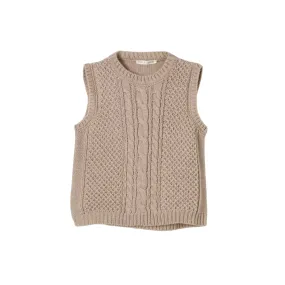 Beige Knitted Sweater Vest