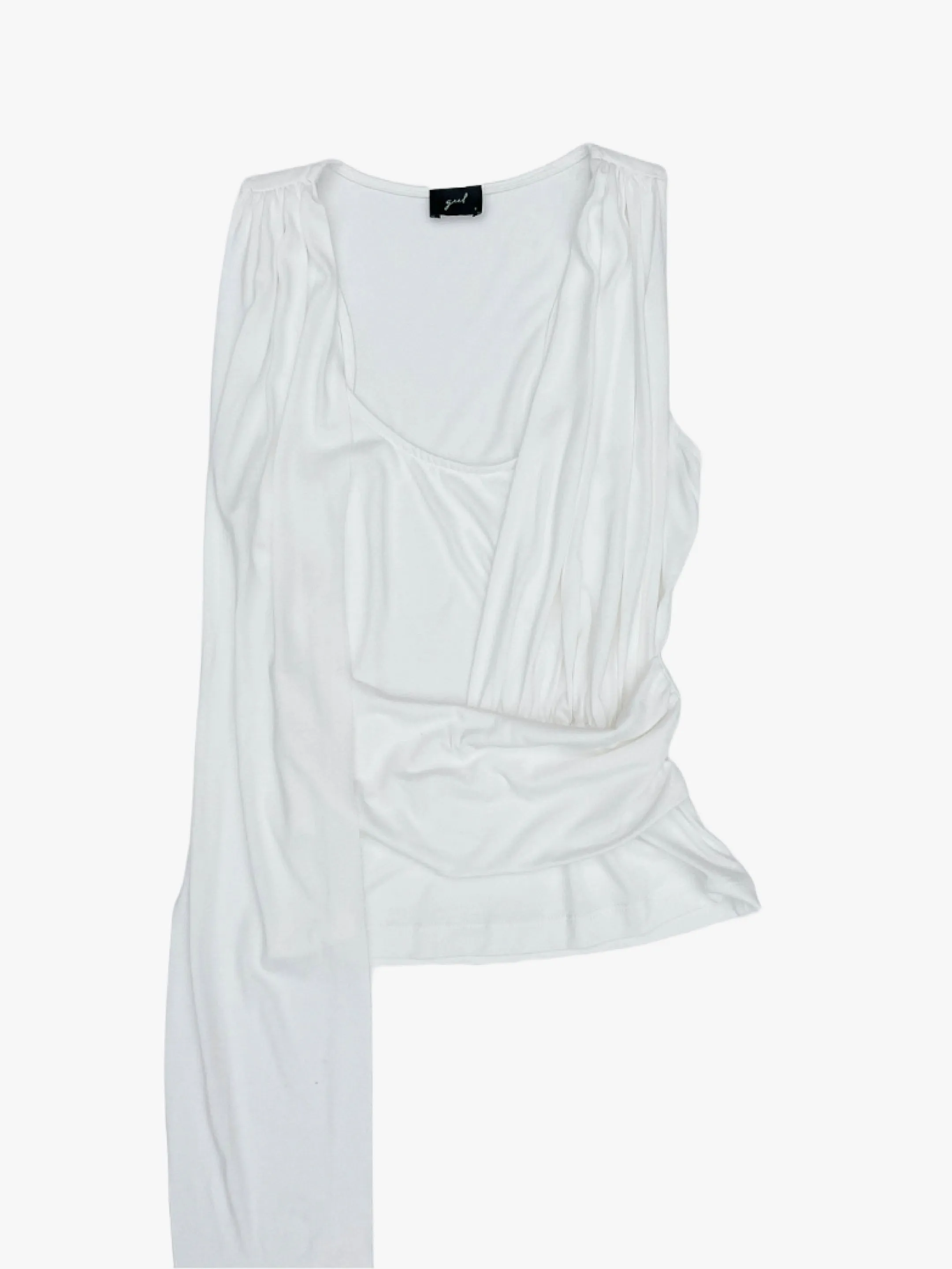 Bella Scarf Top - White