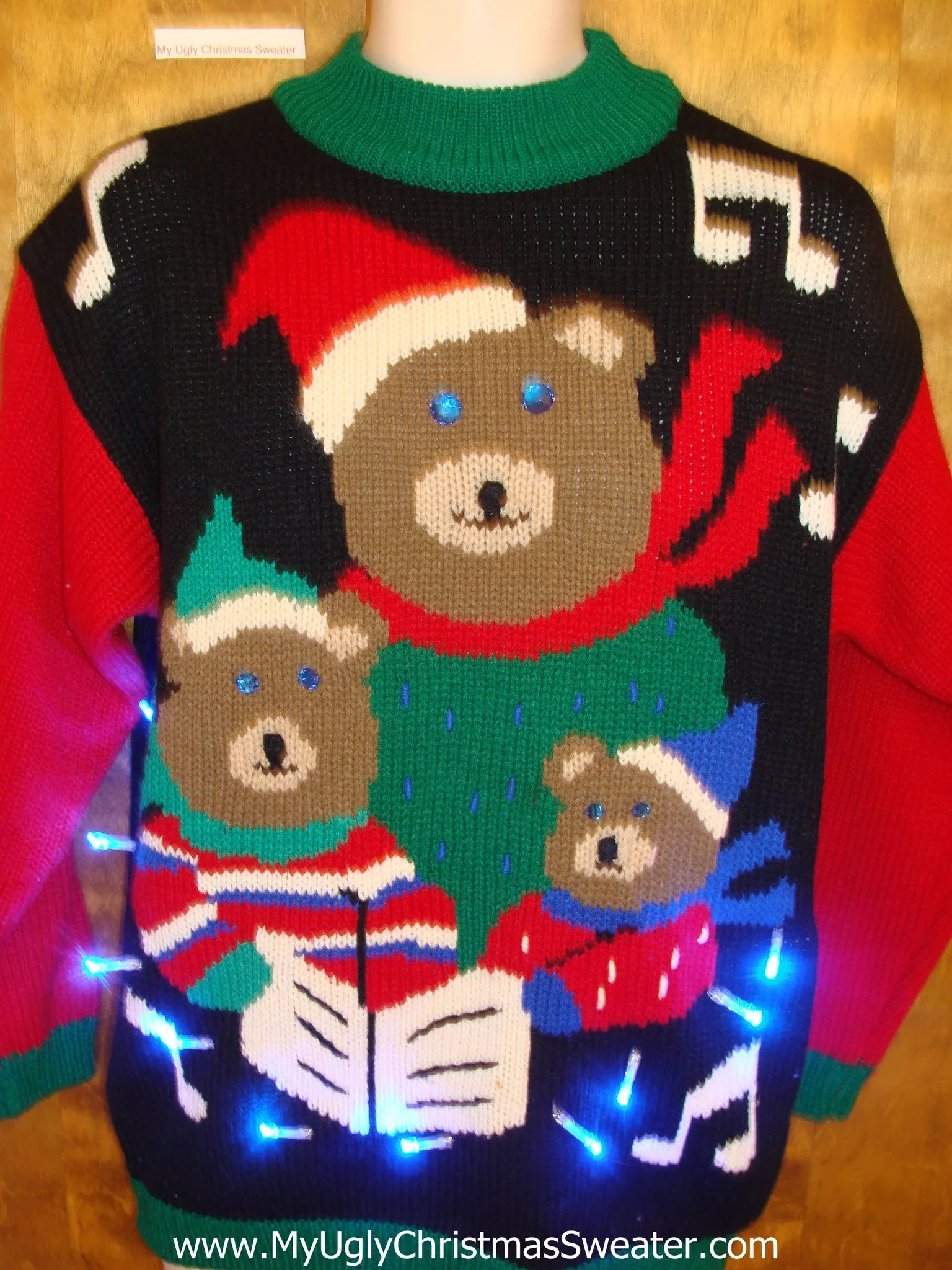 Best 80s Singing Bears Light Up Ugly Xmas Sweater