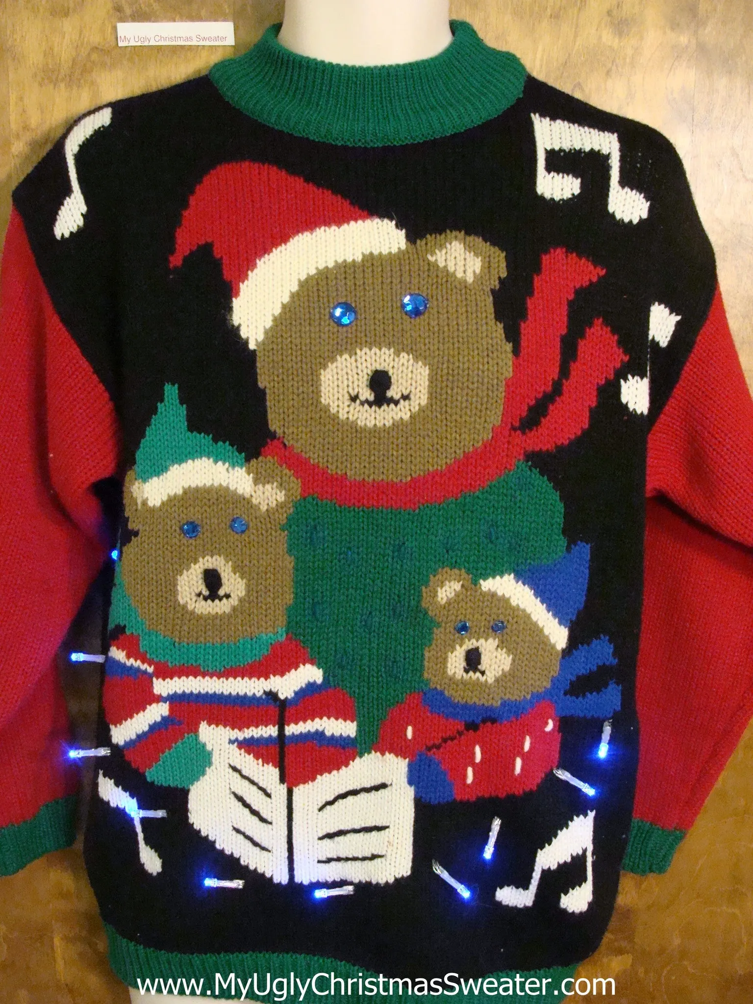 Best 80s Singing Bears Light Up Ugly Xmas Sweater