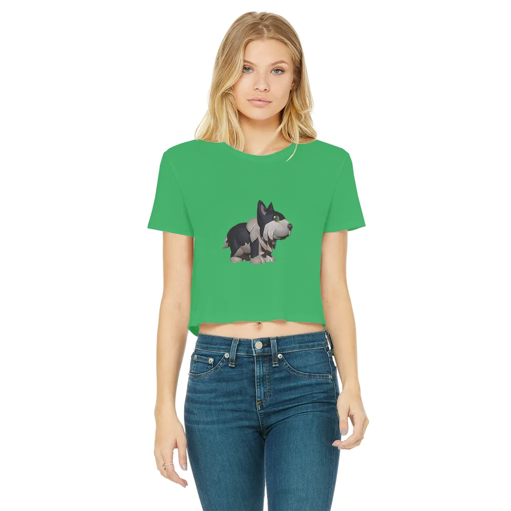 Black Dog Classic Women's Cropped Raw Edge T-Shirt