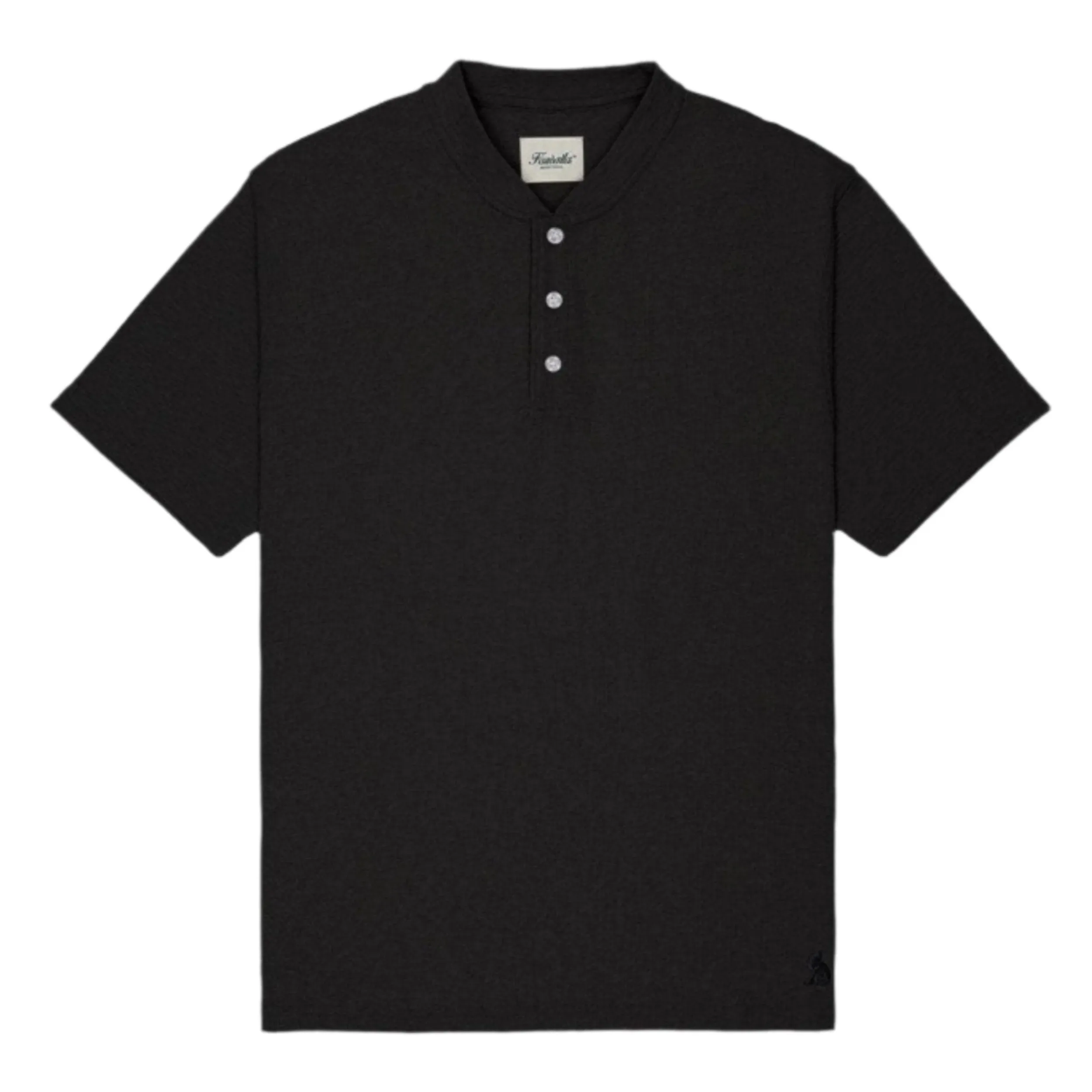 Black Slub Henley T-Shirt