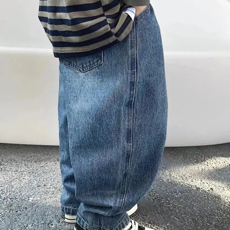 Blue Denim Mom Jeans for Kids - Sizes 3-9Y