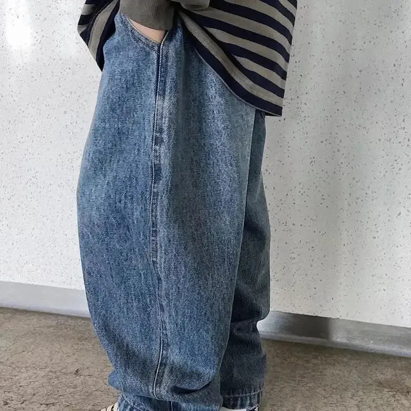 Blue Denim Mom Jeans for Kids - Sizes 3-9Y