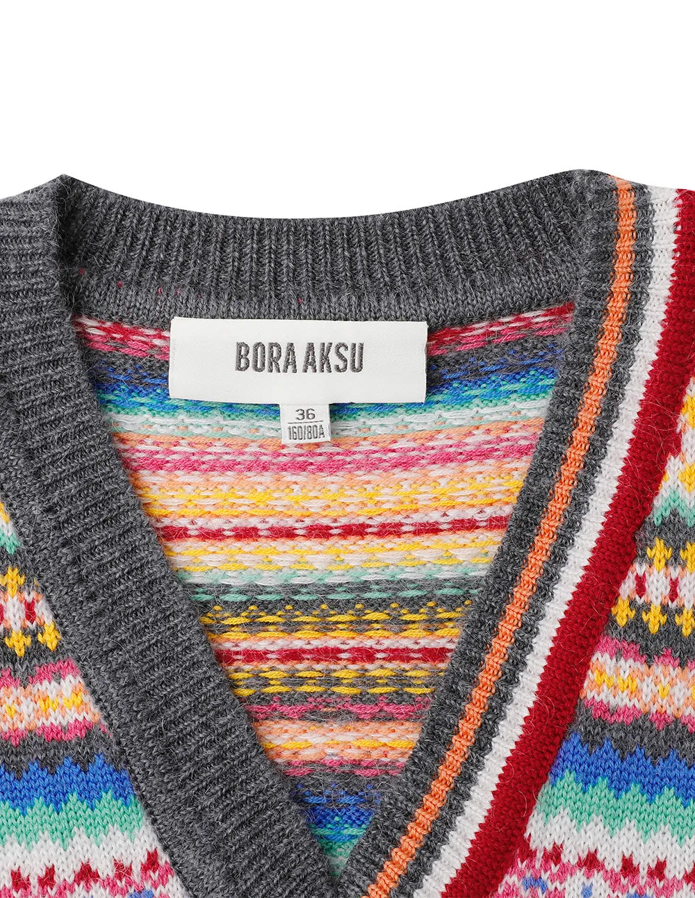 BORA AKSU Fair Isle Mohair Wool Knit Tank Top