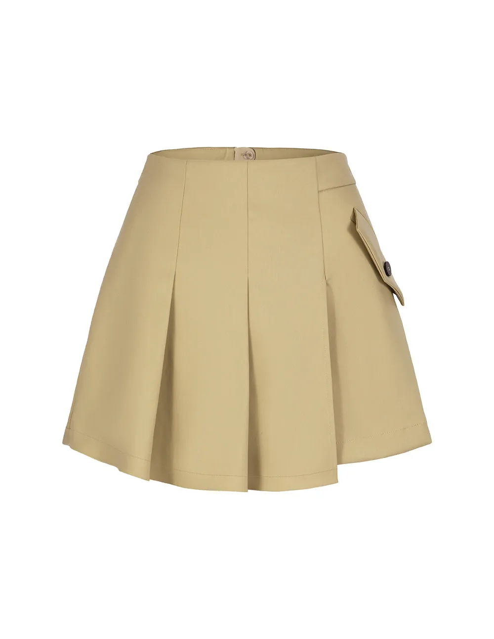 BORA AKSU Khaki Pleated Culottes With Asymmetrical Design