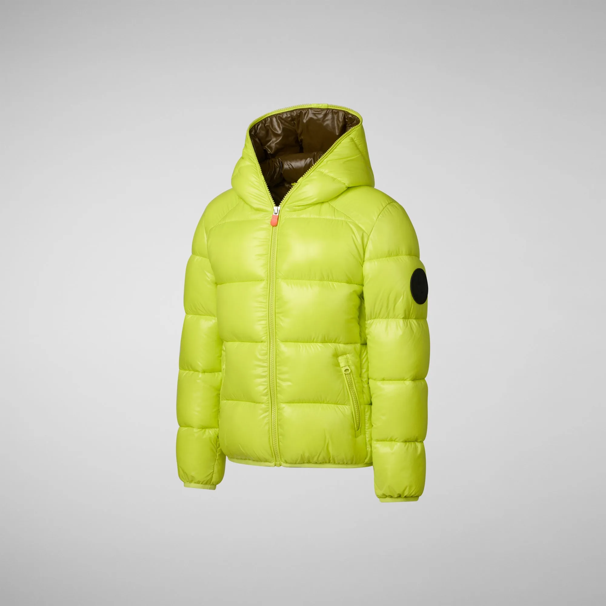 Boys' animal free puffer jacket Artie in lichen green